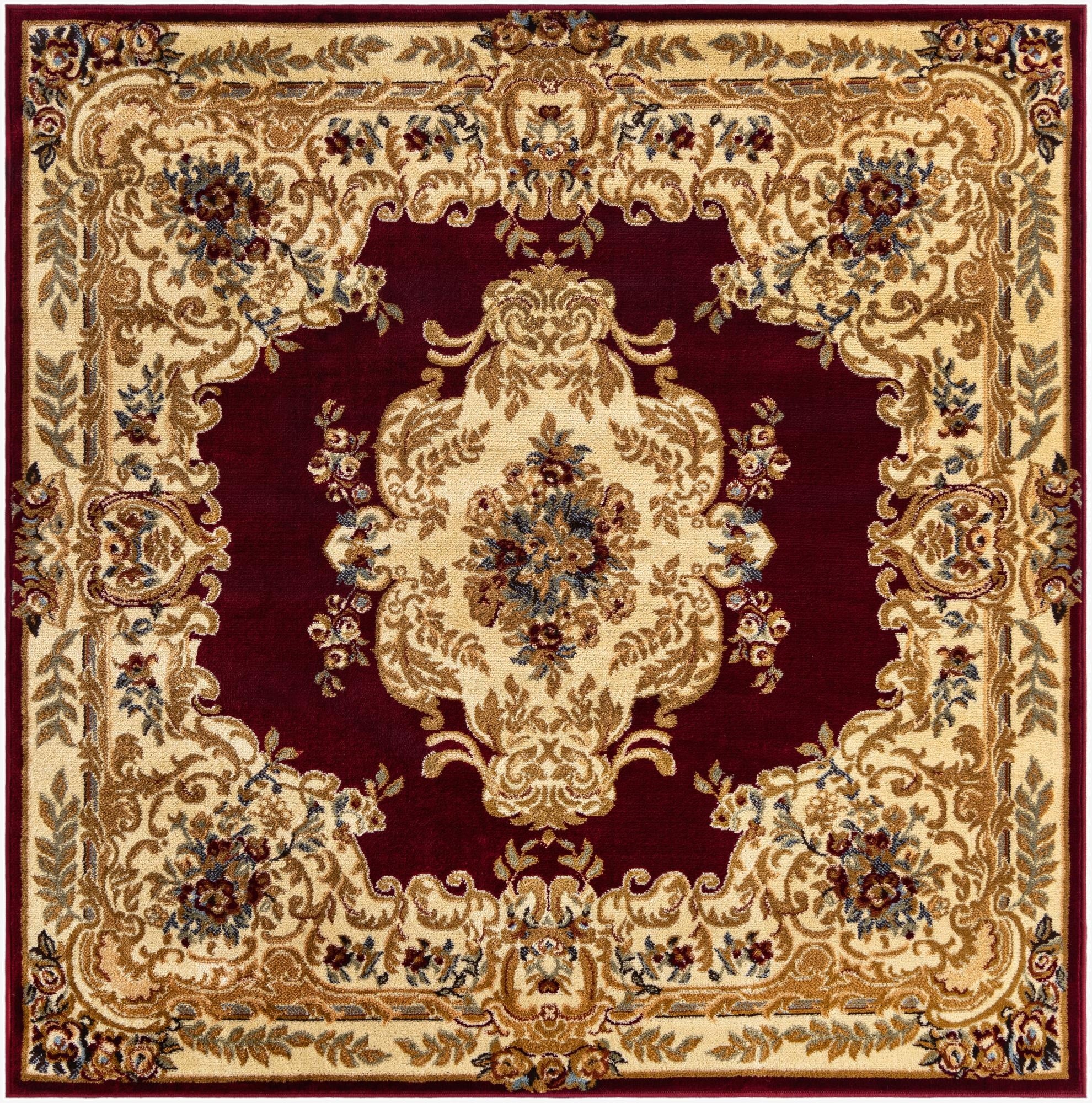 6' x 6' Classic Aubusson Square Rug
