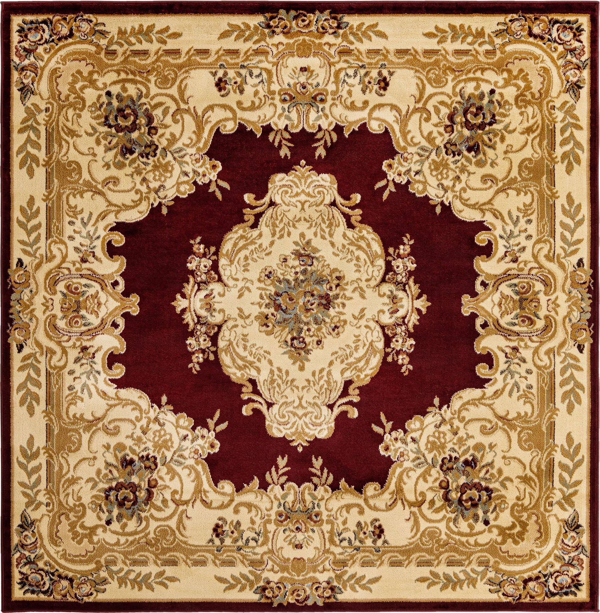 7' x 7' Classic Aubusson Square Rug