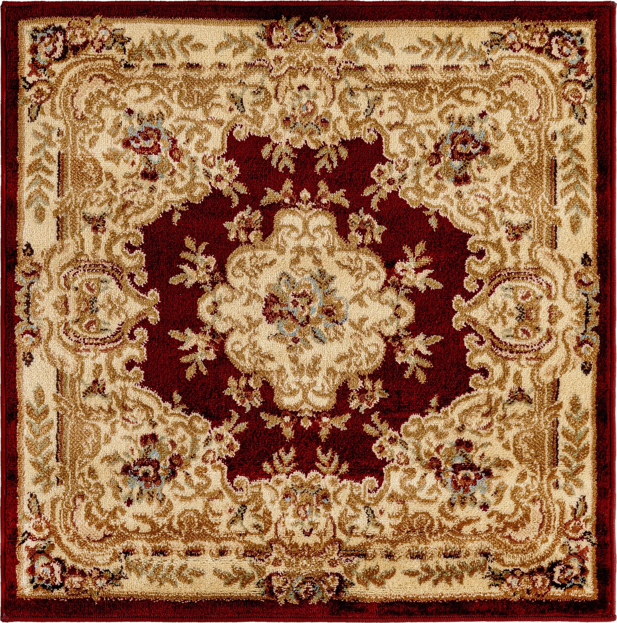 3' x 3' Classic Aubusson Square Rug