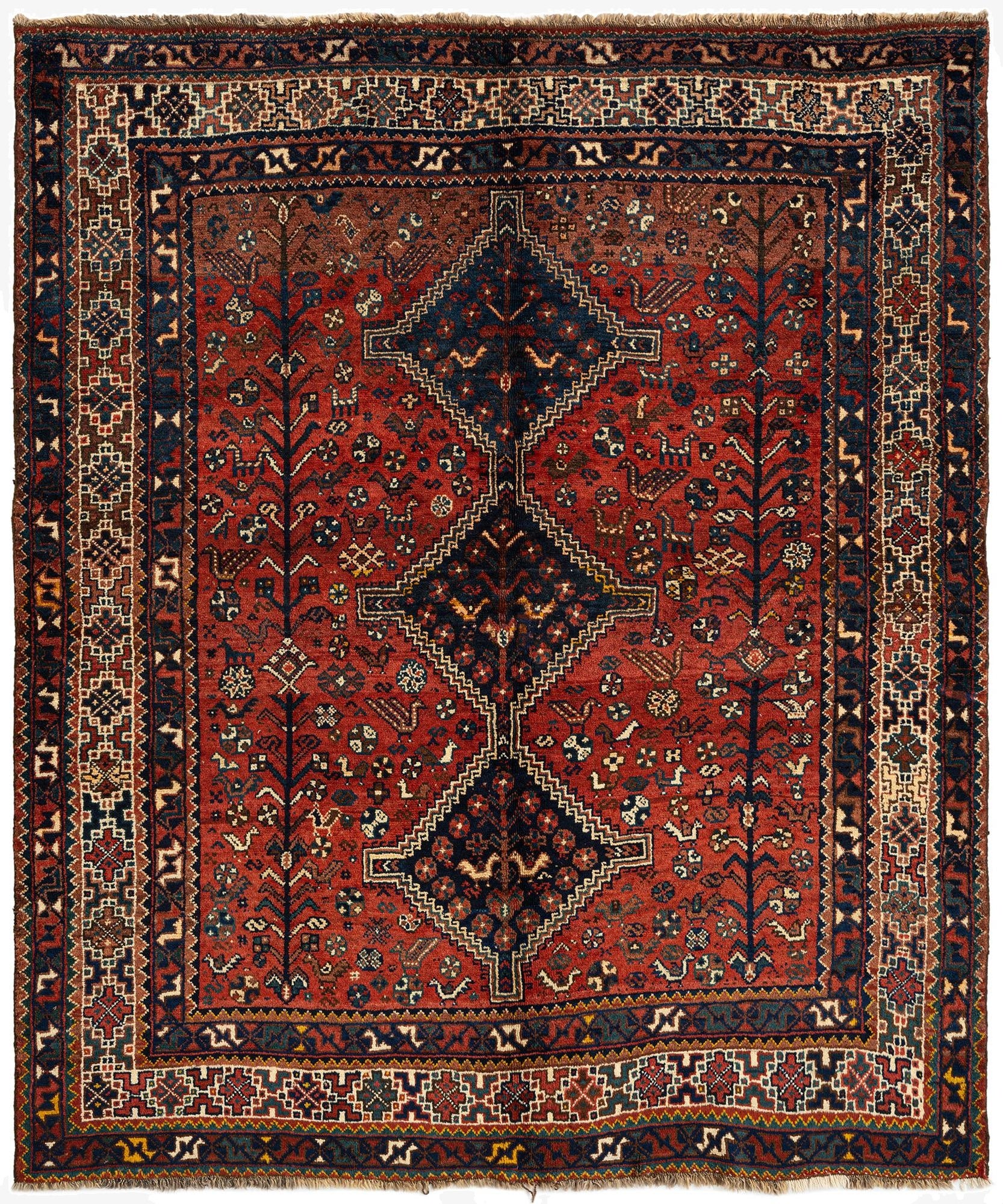 5' 6 x 6' 6 Ghashghai Wool Square Rug
