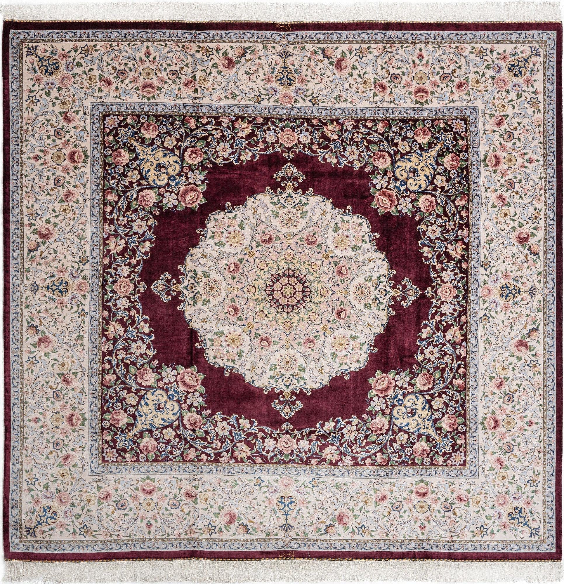 8' 2 x 8' 2 Ghom Design Square Rug