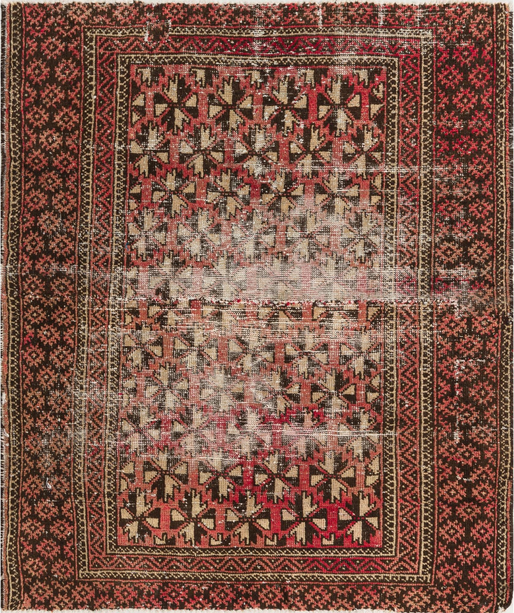 4' x 4' 7  Hand Knotted Hamedan Persian Wool Square Rug