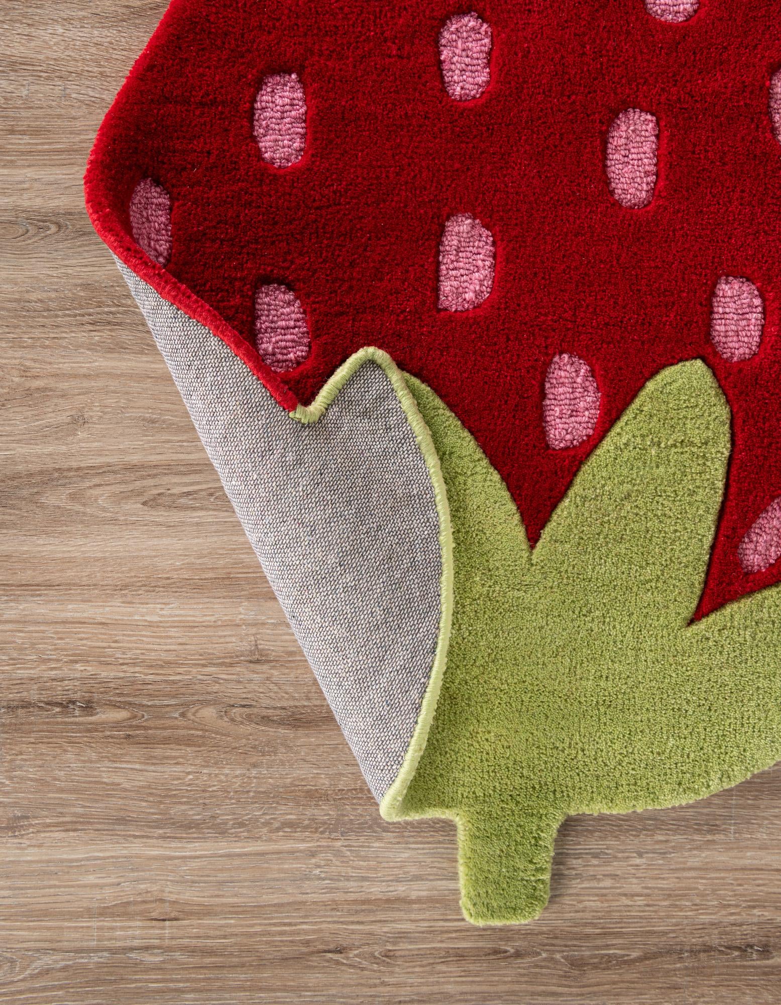 5' 2 x 6' 1 Happy Rugs Strawberry Wool Square
