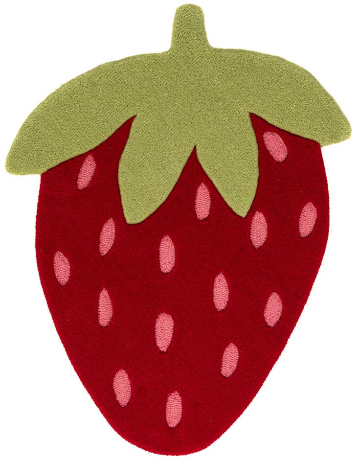 Detail image of 2' 7 x 3' 1 Happy Rugs Strawberry Wool Square