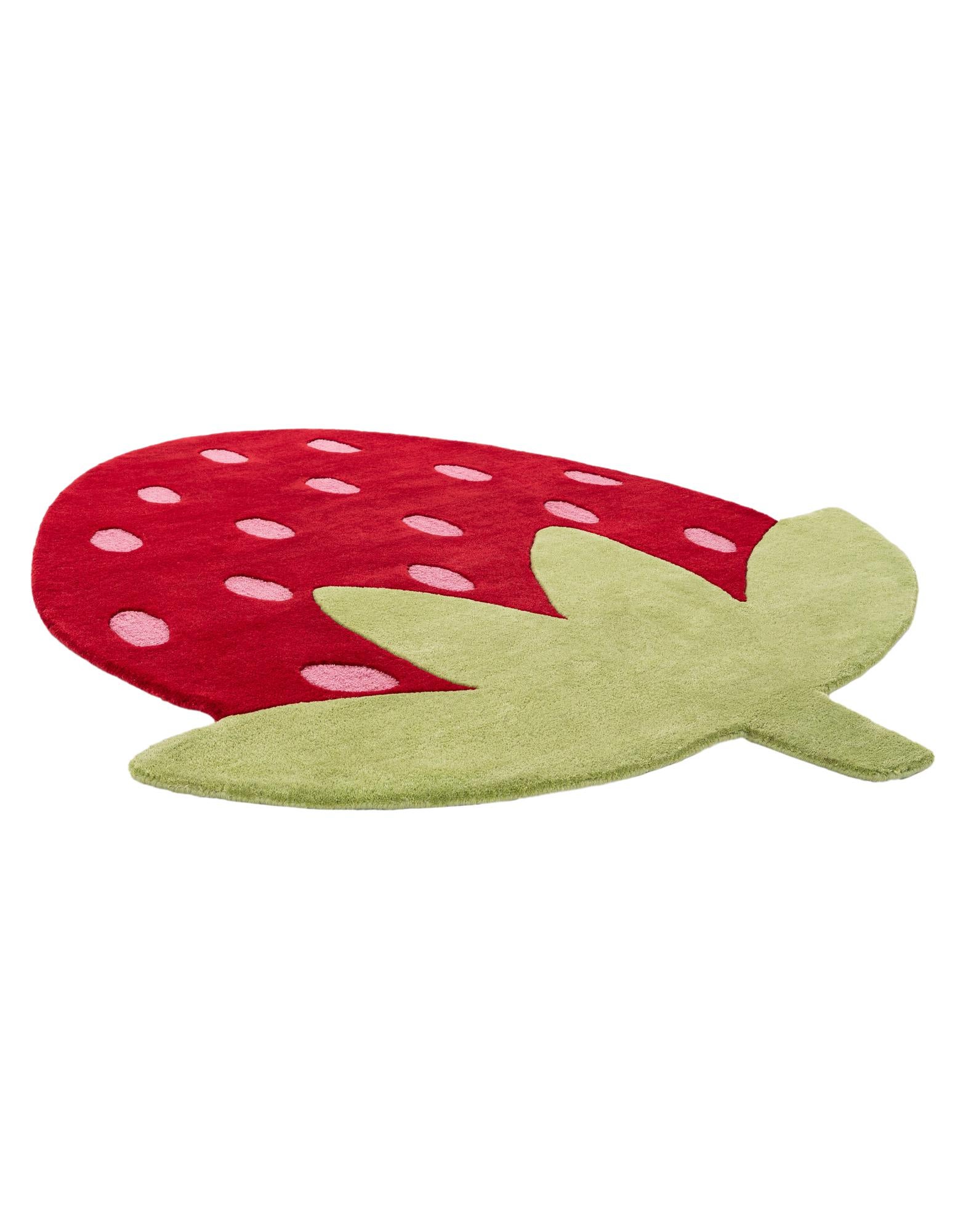 5' 2 x 6' 1 Happy Rugs Strawberry Wool Square