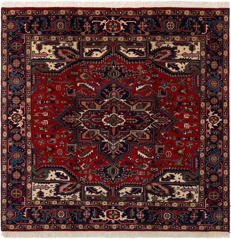 Detail image of 8' 3 x 8' 3 Heriz Wool Square Rug