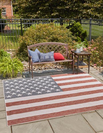 Red Easy-Clean Jill Zarin Indoor / Outdoor Square Rug
