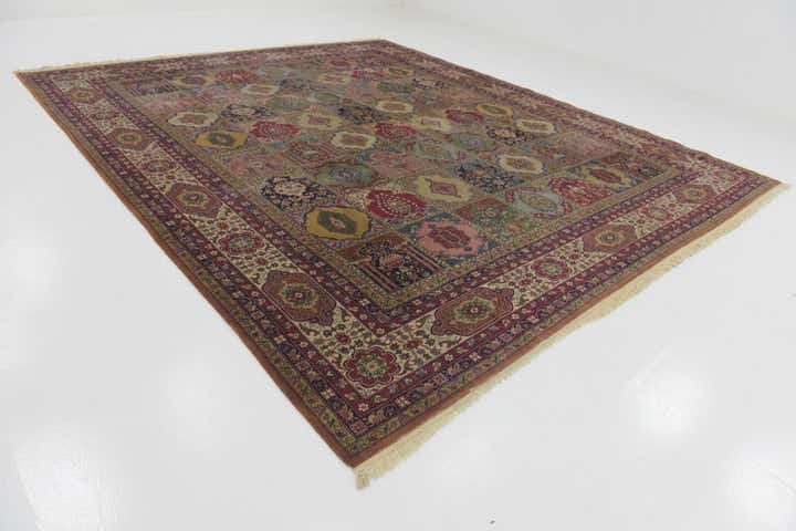 11' 6 x 13' 5 Hand Knotted Kashmir Wool Square Rug