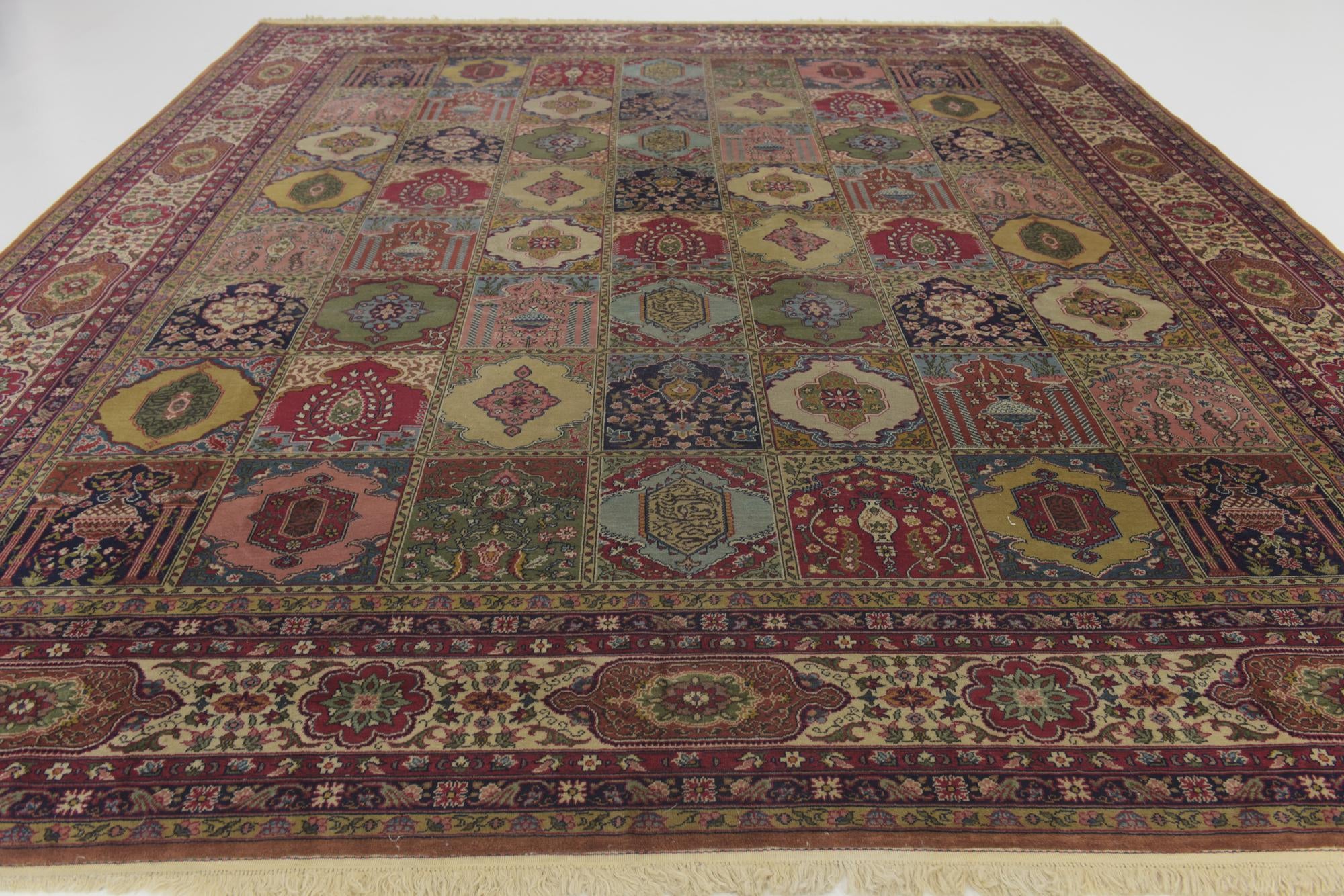 11' 6 x 13' 5 Hand Knotted Kashmir Wool Square Rug