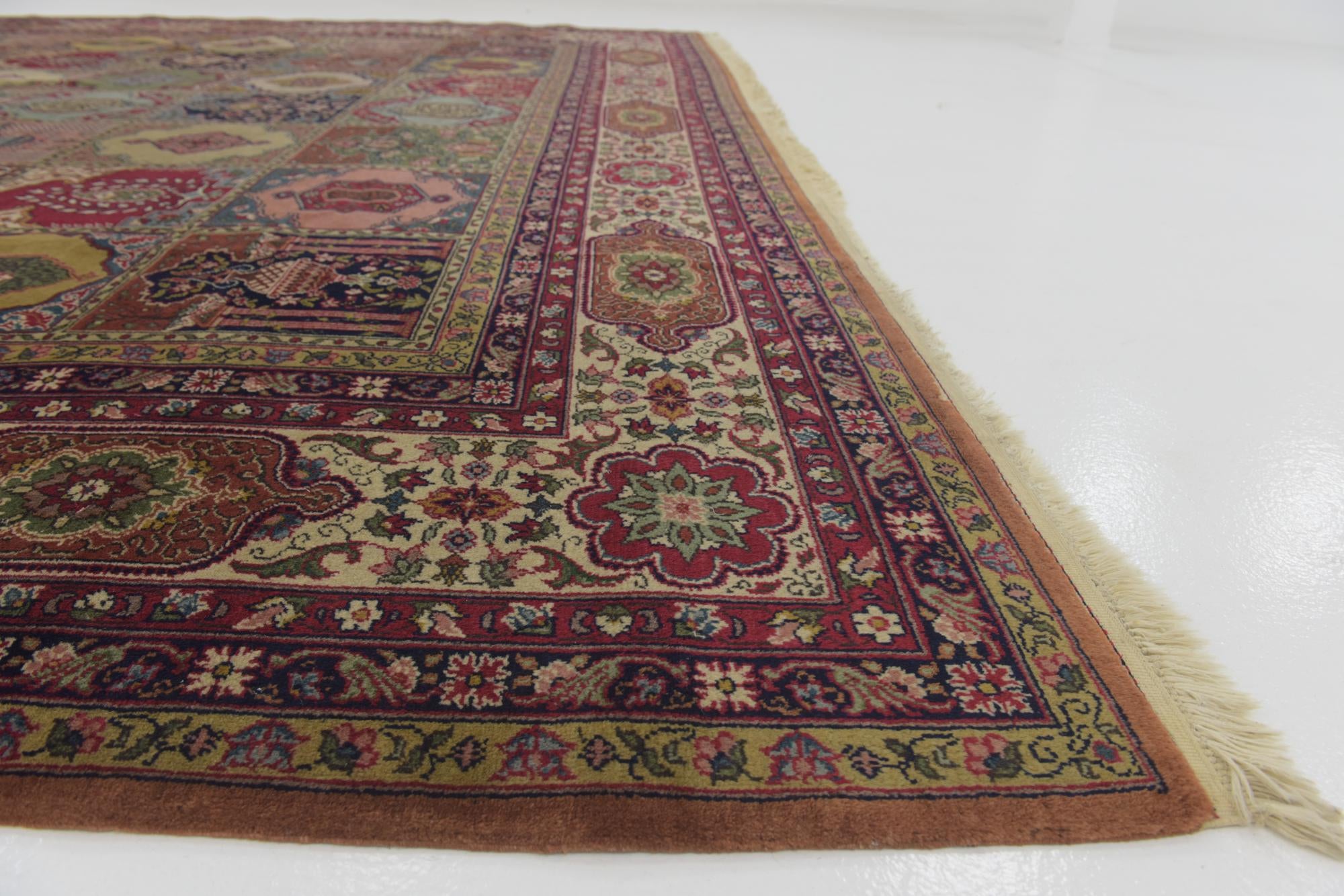 11' 6 x 13' 5 Hand Knotted Kashmir Wool Square Rug