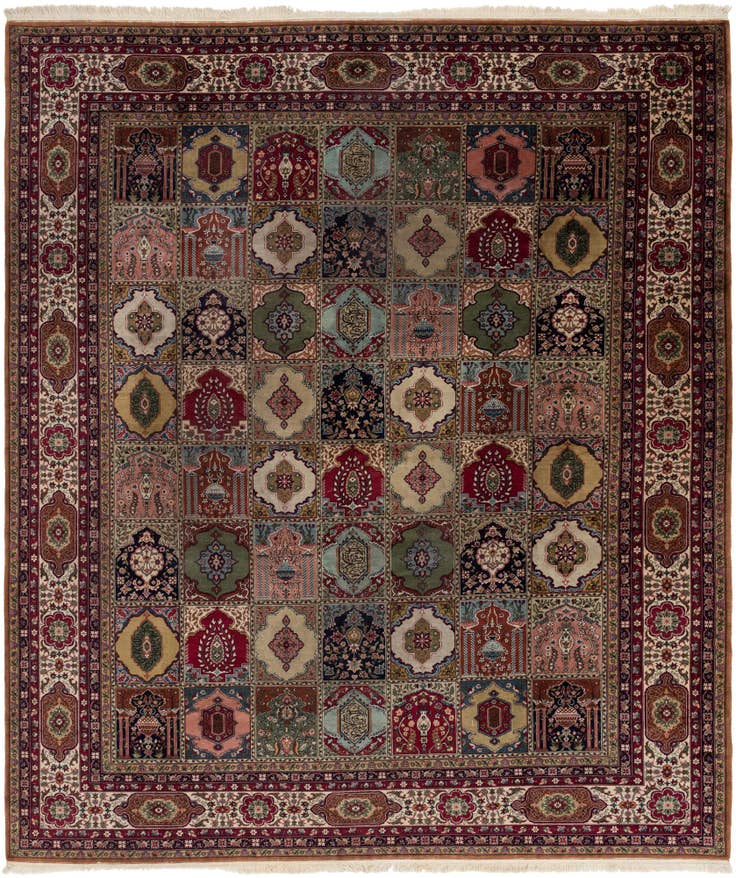 Detail image of 11' 6 x 13' 5 Hand Knotted Kashmir Wool Square Rug