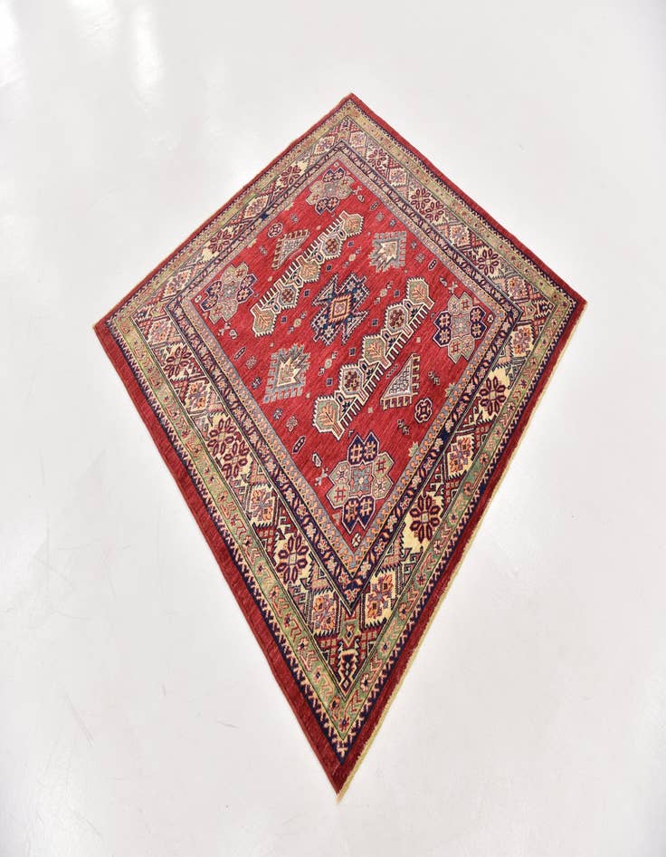 Detail image of 4' 8 x 5'  Hand Knotted Kazak Oriental Square Rug