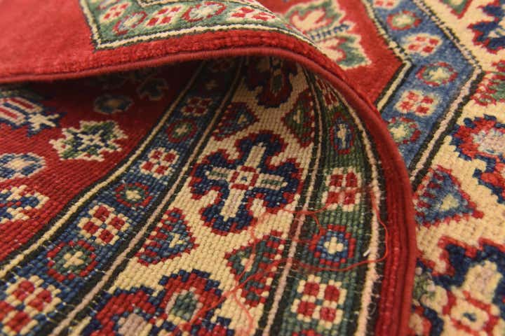 3' 2 x 3' 3 Hand Knotted Kazak Square Rug