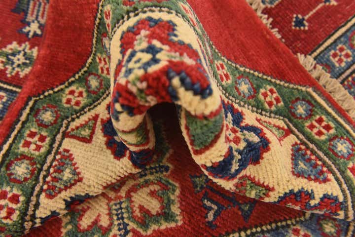 3' 2 x 3' 3 Hand Knotted Kazak Square Rug