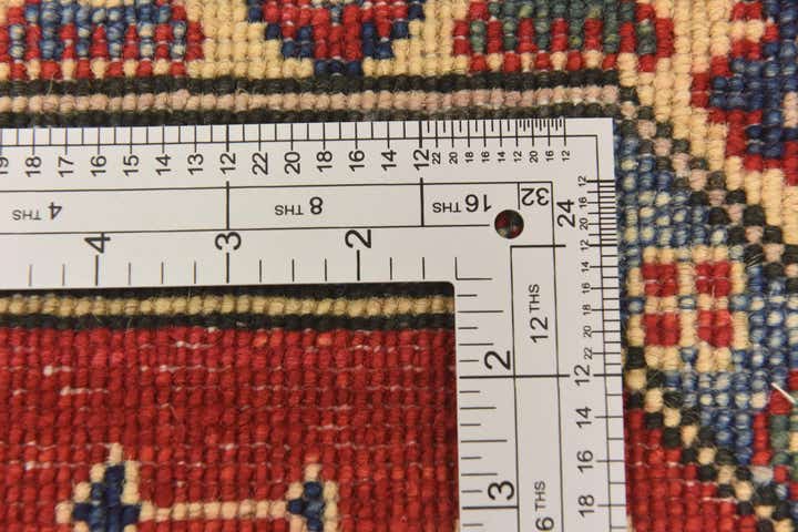 3' 2 x 3' 3 Hand Knotted Kazak Square Rug