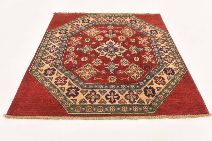 Detail image of 3' 2 x 3' 3 Hand Knotted Kazak Square Rug