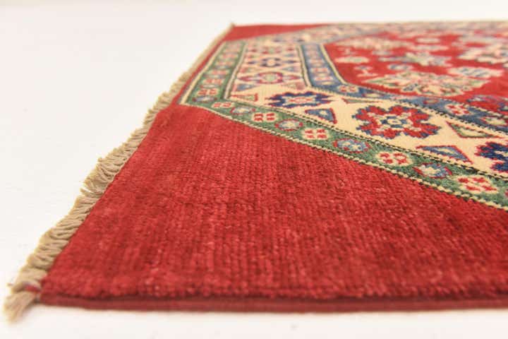 3' 2 x 3' 3 Hand Knotted Kazak Square Rug