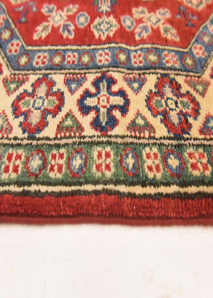 3' 2 x 3' 3 Hand Knotted Kazak Square Rug