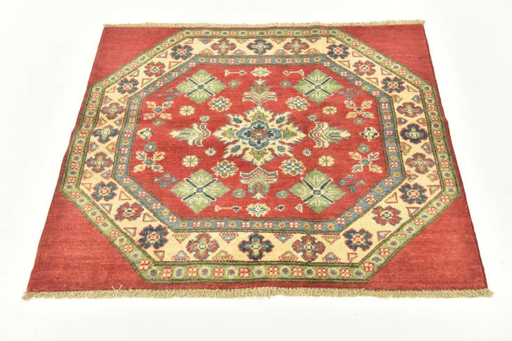 Detail image of 3' 1 x 3' 5 Hand Knotted Kazak Square Rug