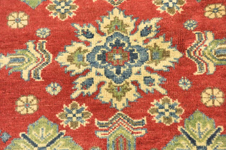 Detail image of 3' 1 x 3' 5 Hand Knotted Kazak Square Rug