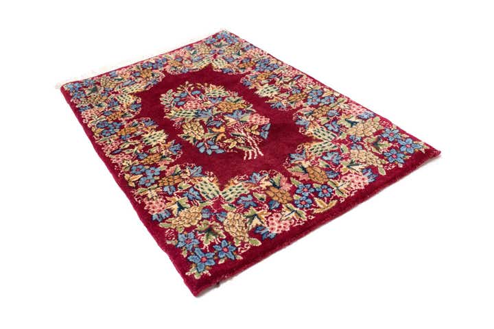 1' 8 x 2' 4 Hand Knotted Kerman Persian Square Rug