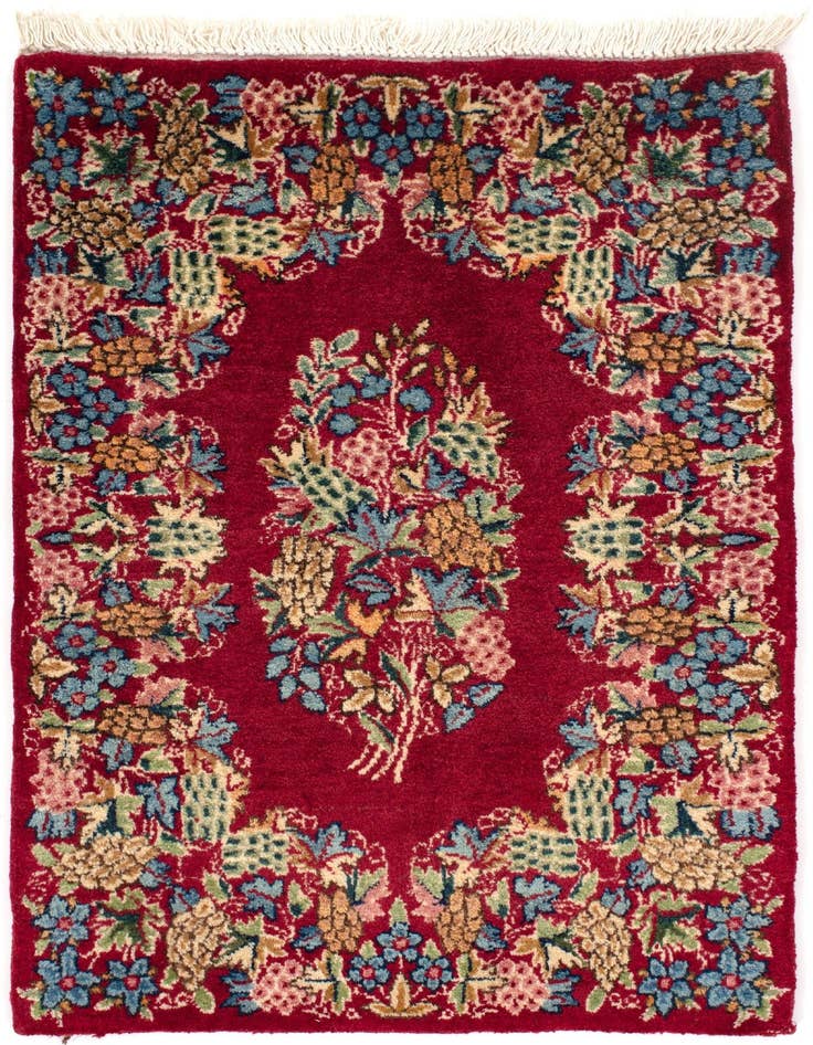 Detail image of 1' 8 x 2' 4 Hand Knotted Kerman Persian Square Rug