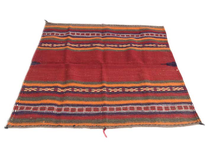 3' 6 x 3' 9 Hand Woven Kilim Afghan Wool Square Rug