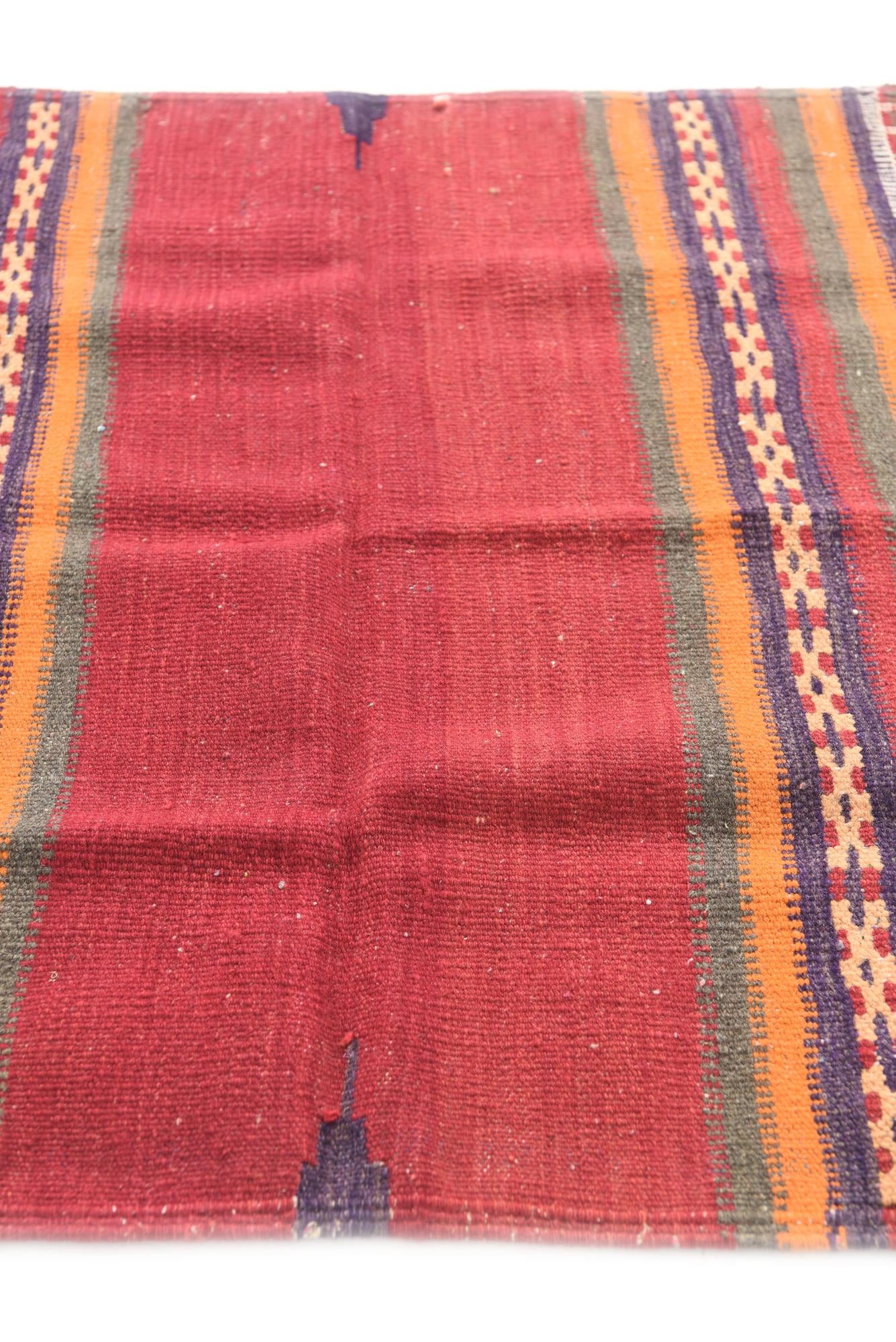 3' 6 x 3' 9 Hand Woven Kilim Afghan Wool Square Rug