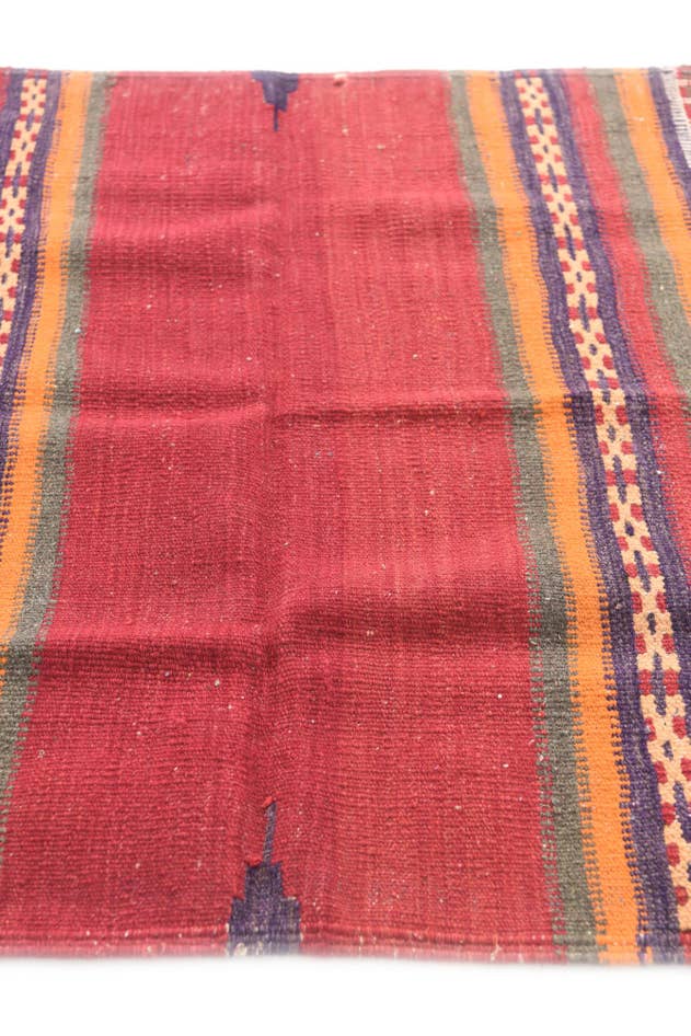 Detail image of 3' 6 x 3' 9 Hand Woven Kilim Afghan Wool Square Rug