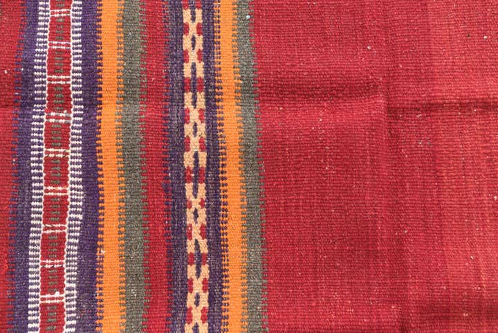 3' 6 x 3' 9 Hand Woven Kilim Afghan Wool Square Rug