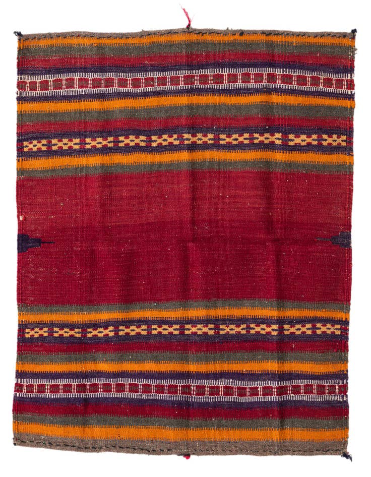 Detail image of 3' 6 x 3' 9 Hand Woven Kilim Afghan Wool Square Rug