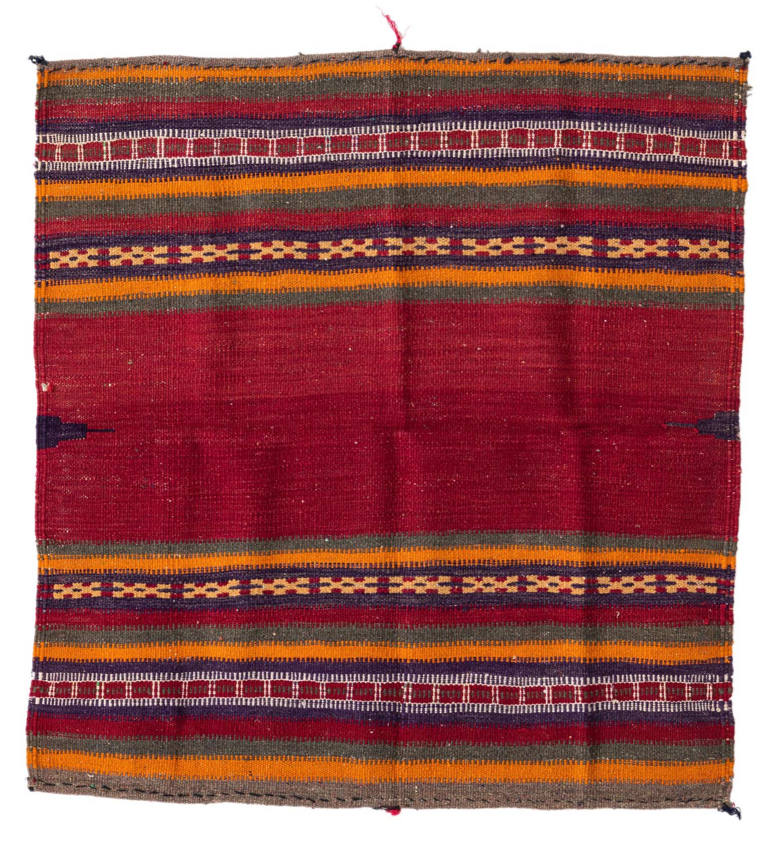 3' 6 x 3' 9 Hand Woven Kilim Afghan Wool Square Rug