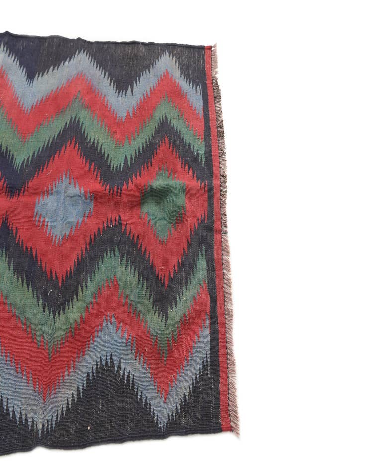 Detail image of 3' x 3' 5  Hand Woven Kilim Afghan Wool Square Rug