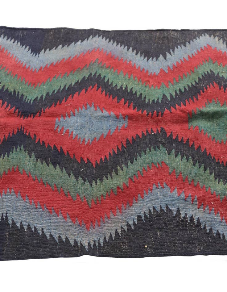 Detail image of 3' x 3' 5  Hand Woven Kilim Afghan Wool Square Rug