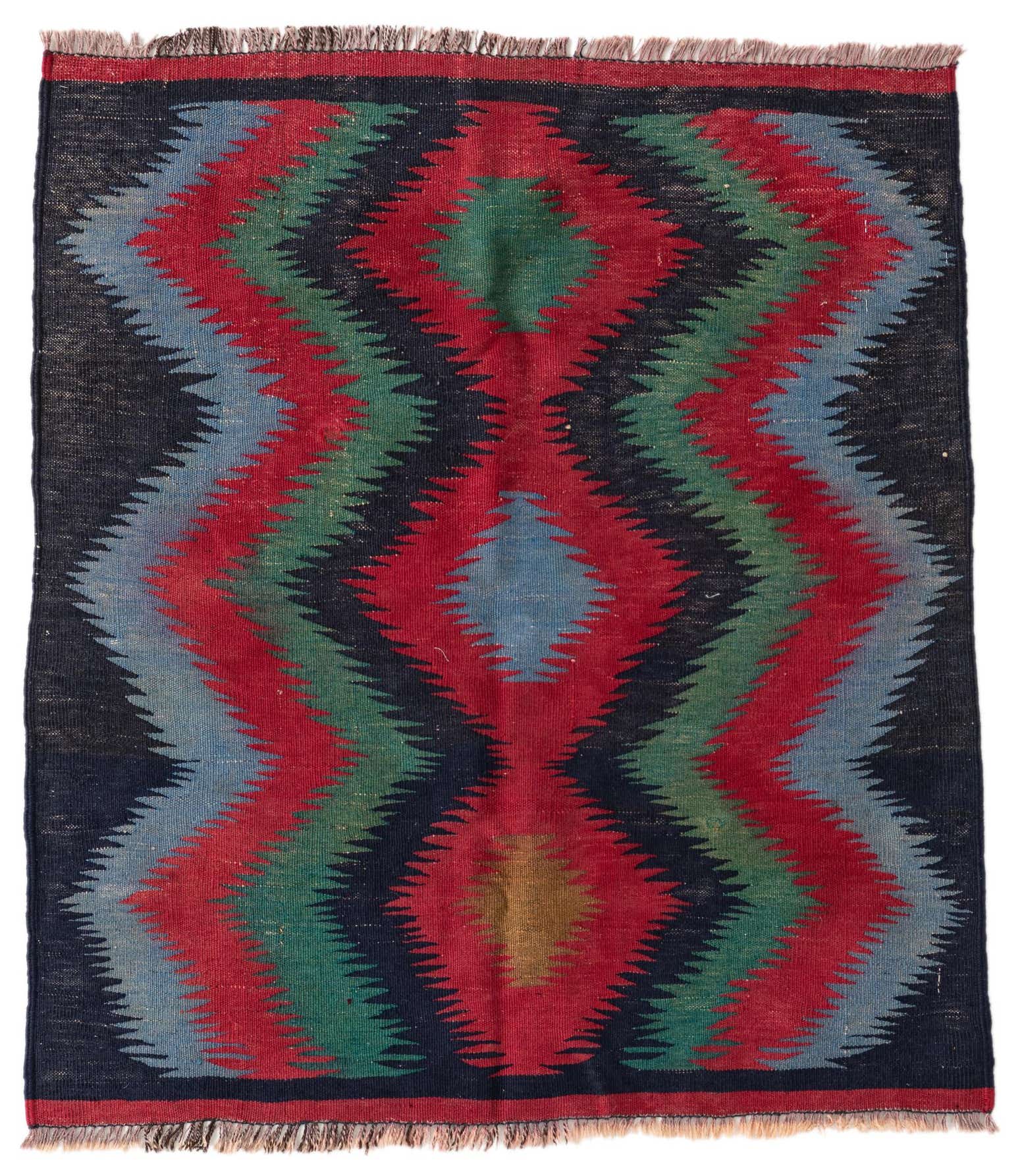 3' x 3' 5 Hand Woven Kilim Afghan Wool Square Rug