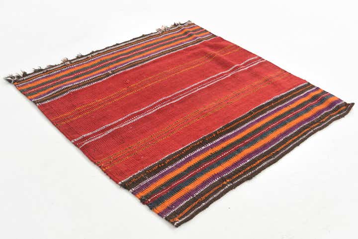 4' x 4' Hand Woven Kilim Fars Wool Square Rug