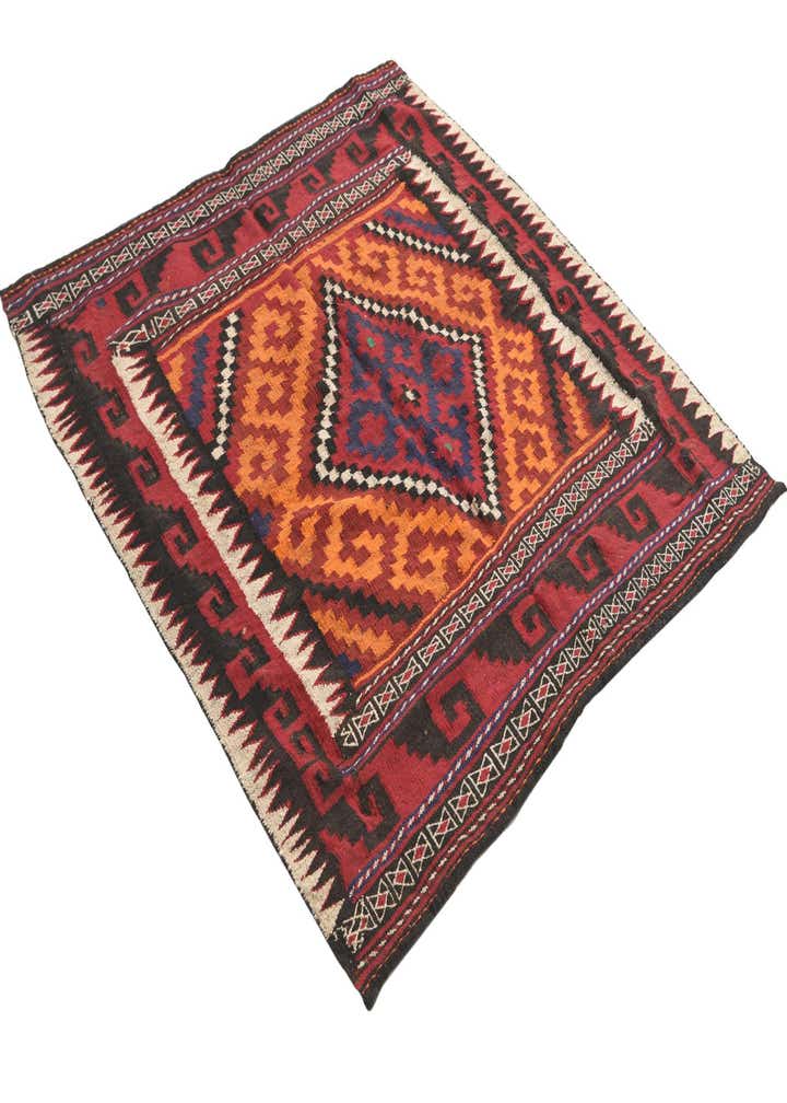 4' 4 x 4' 6 Hand Woven Kilim Fars Wool Square Rug