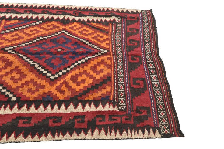 Detail image of 4' 4 x 4' 6 Hand Woven Kilim Fars Wool Square Rug