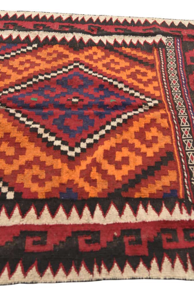 4' 4 x 4' 6 Hand Woven Kilim Fars Wool Square Rug