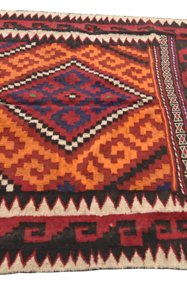 Detail image of 4' 4 x 4' 6 Hand Woven Kilim Fars Wool Square Rug