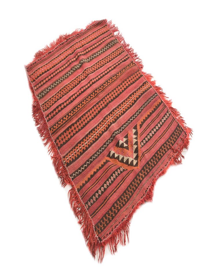 Detail image of 4' 2 x 4' 3  Hand Woven Kilim Fars Wool Square Rug