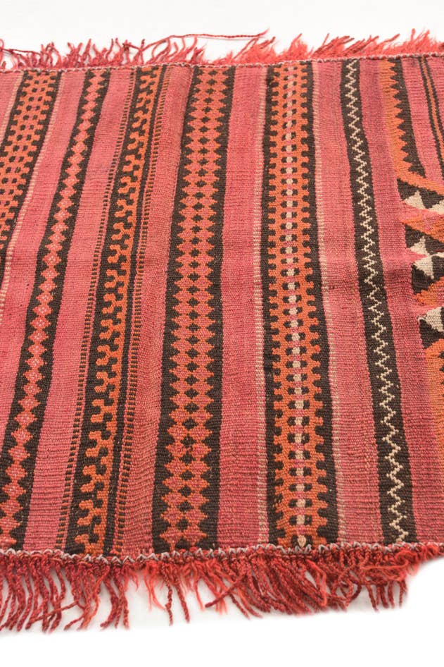 Detail image of 4' 2 x 4' 3 Hand Woven Kilim Fars Wool Square Rug