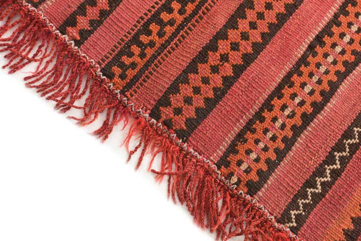 4' 2 x 4' 3 Hand Woven Kilim Fars Wool Square Rug