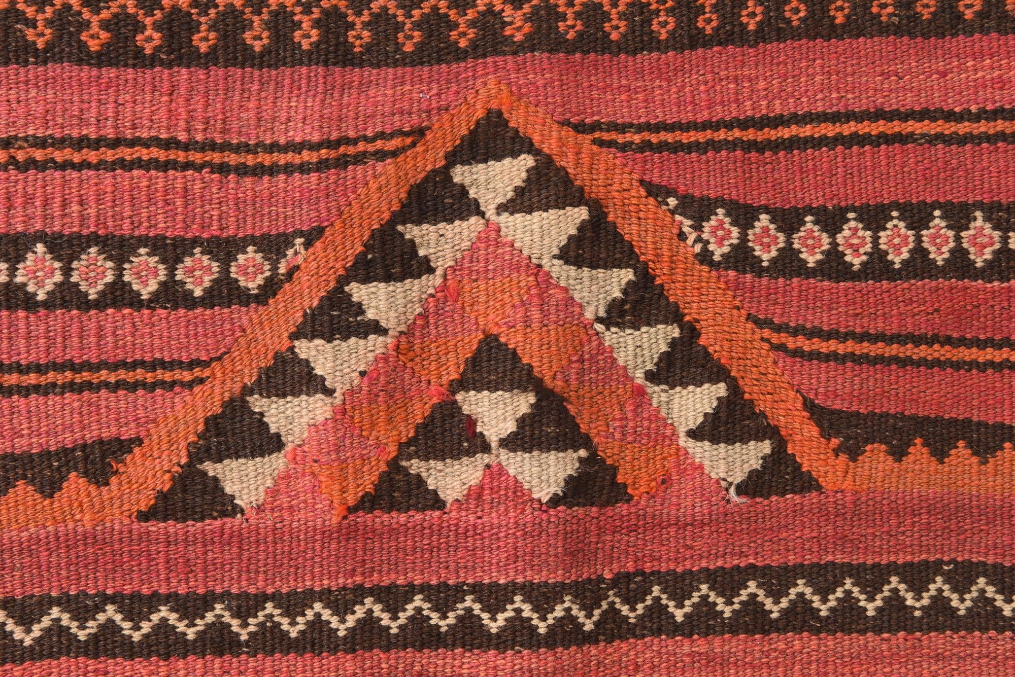 4' 2 x 4' 3 Hand Woven Kilim Fars Wool Square Rug