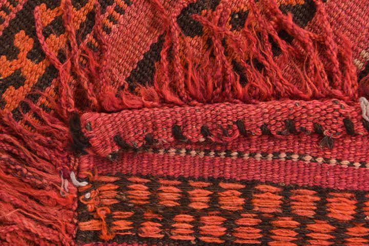 4' 2 x 4' 3 Hand Woven Kilim Fars Wool Square Rug