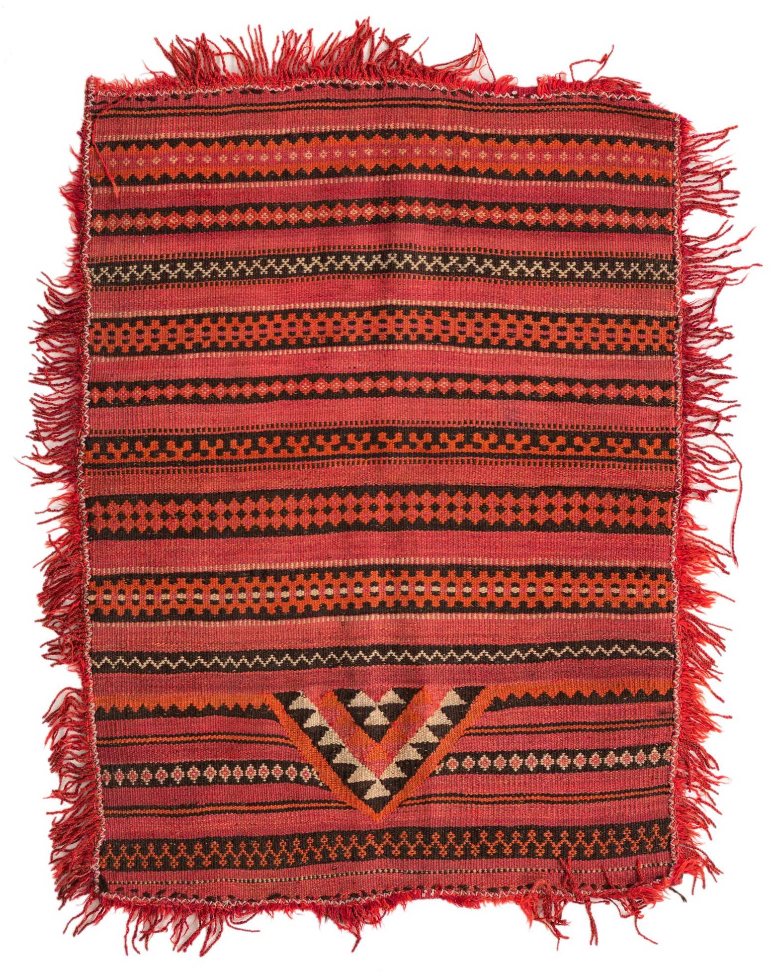 4' 2 x 4' 3 Hand Woven Kilim Fars Wool Square Rug
