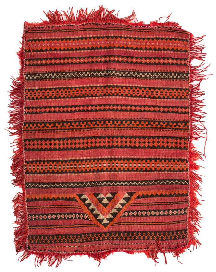 4' 2 x 4' 3 Hand Woven Kilim Fars Wool Square Rug