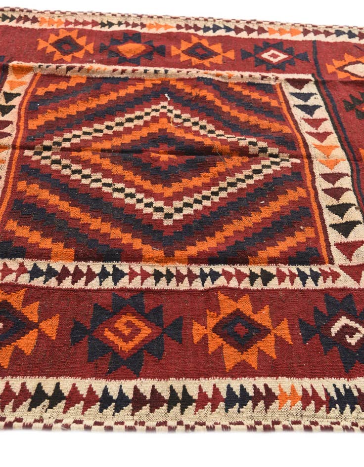 Detail image of 4' 10 x 4' 10  Hand Woven Kilim Fars Wool Square Rug