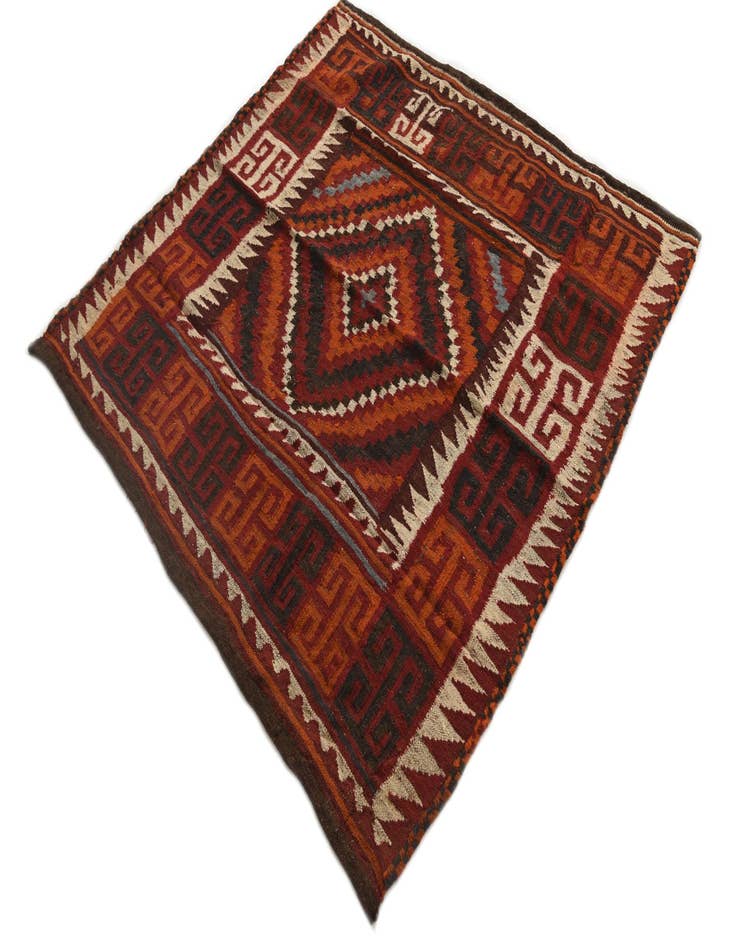 Detail image of 4' 6 x 4' 6  Hand Woven Kilim Fars Wool Square Rug