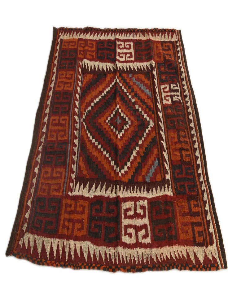 Detail image of 4' 6 x 4' 6  Hand Woven Kilim Fars Wool Square Rug